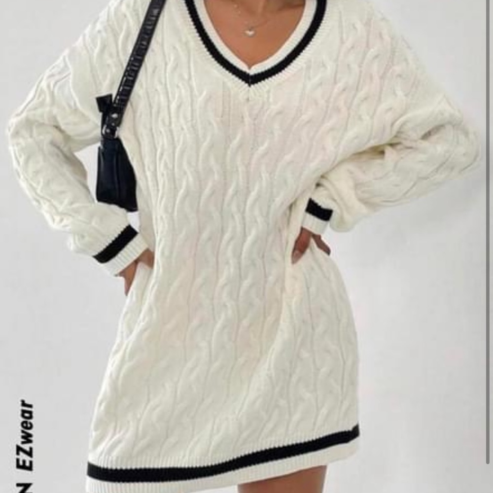 SHEIN sweater dress sporty white dress